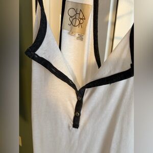 Chaser Women's White and Black Tank Top